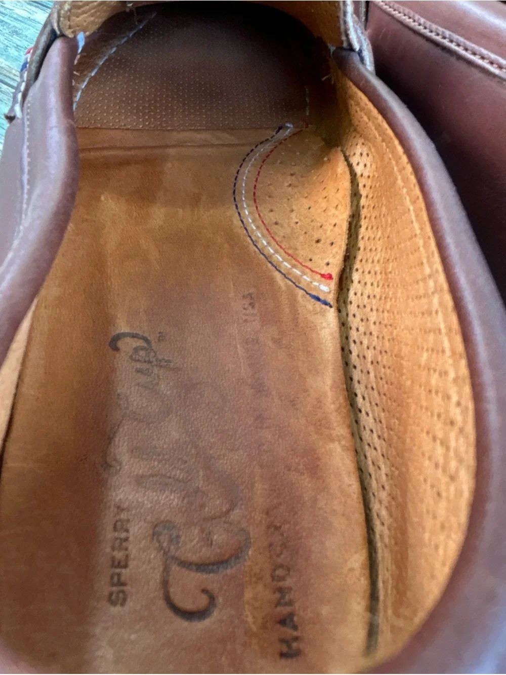 Sperry Gold Cup Made In Maine Penny Loafer Size 11D Brown Leather Vibram Soles - Picture 6 of 13